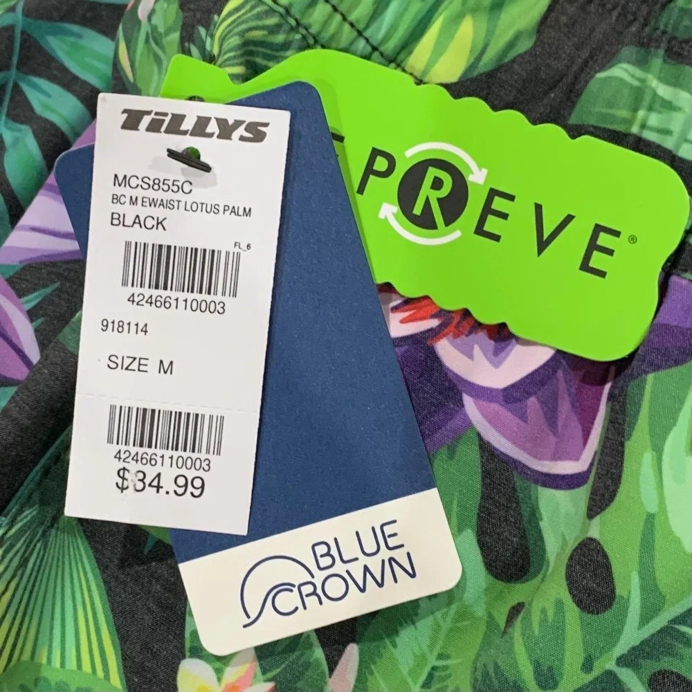 Blue Crown NWT Lotus Palm Men's Boardshorts Medium